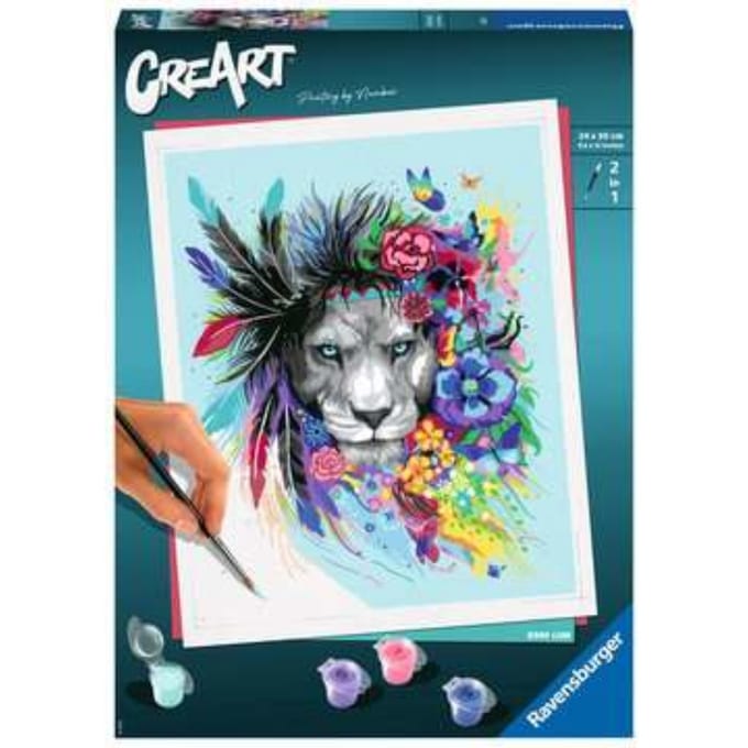 Ravensburger CreArt Boho Lion - Schilderen op nummer voor volwassenen - Hobbypakket