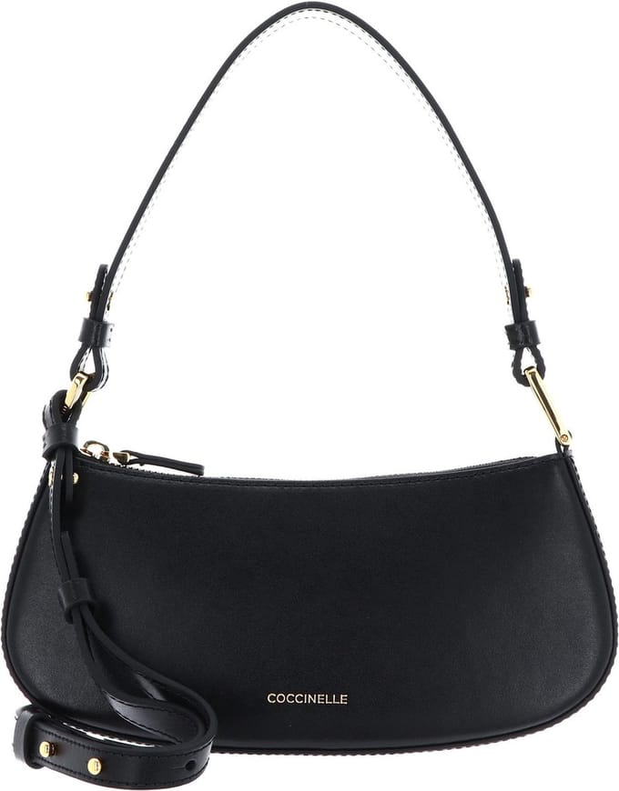 COCCINELLE Leren Handtas Schoudertas Merveille Calf Cocker Mini Bag Noir Zwart