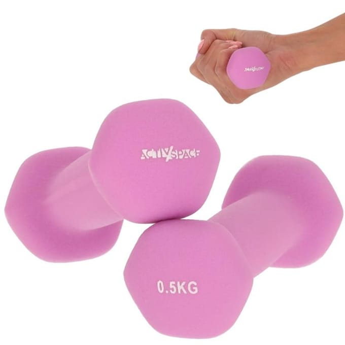 Activ Space - Neopreen Halterset - Gewicht 0,5 kg - Antislip - Fiolet