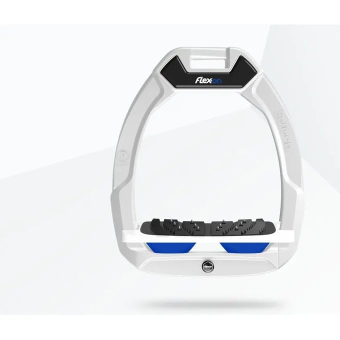 Veiligheidsspanners Paardrijden Ingelaten Ultra Grip Wit/Wit/Blauw Flex-On Safe-On