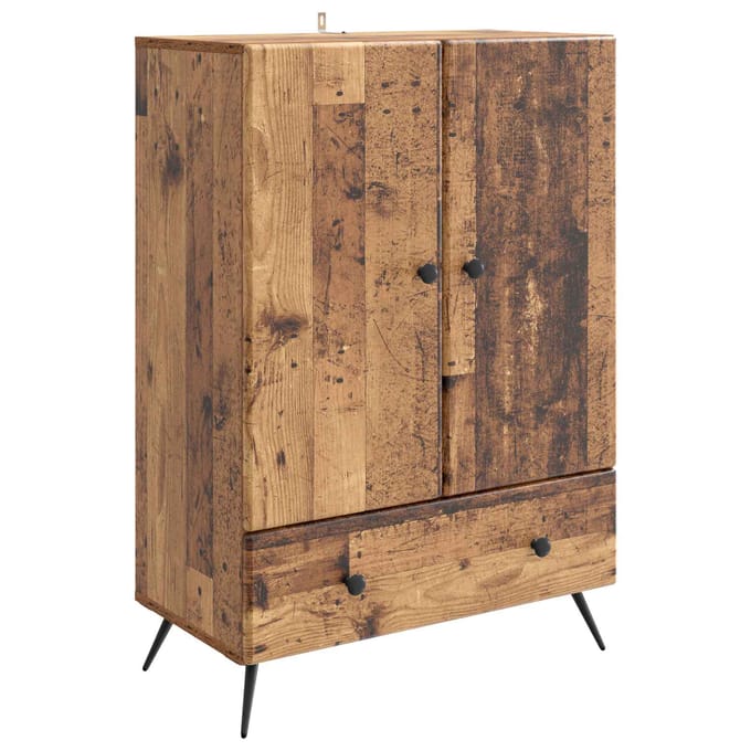 vidaXL - Dressoir - Oud - hout - 66 - x - 34,5 - x - 95 - cm - Bewerkt - hout