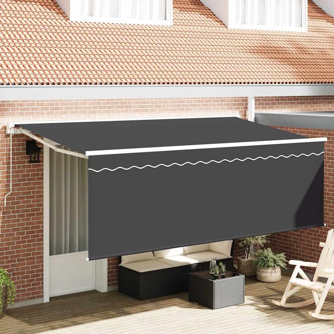 vidaXL - Uitschuifbare - luifel - Crème - 350 - x - 200 - cm - Polyester - en - Aluminium