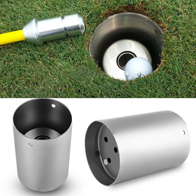 Golf Hole Cup Putting Yard Tuin Achtertuin Oefenstok Golf Trainingshulpmiddelen black