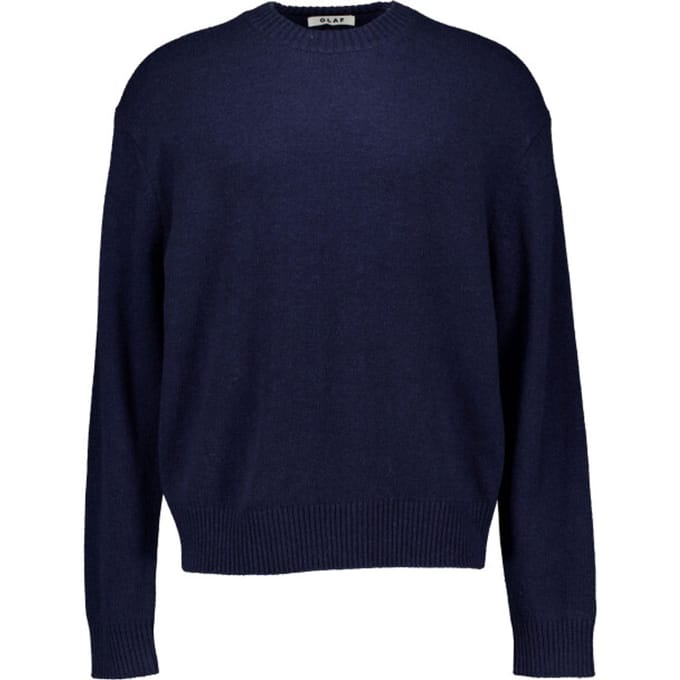 Olaf Essential Knitted Crewneck Sweaters Donkerblauw M240701
