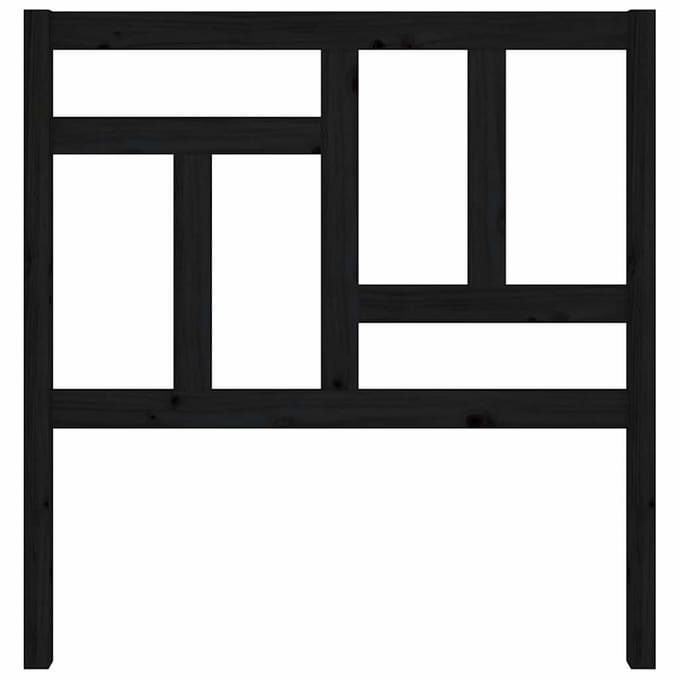 vidaXL - Hoofdbord - 95,5x4x100 - cm - massief - grenenhout - zwart