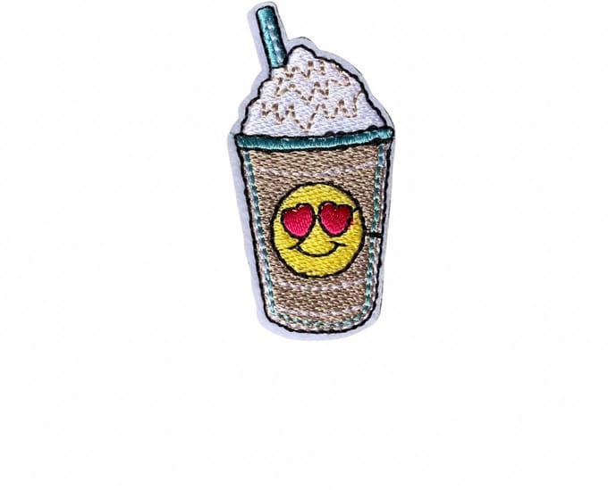 Milkshake - Drinken - Smoothie - Hartje - Frisdrank - Drinken - Shots - Strijk Embleem Patch - Carnaval - Patchwork