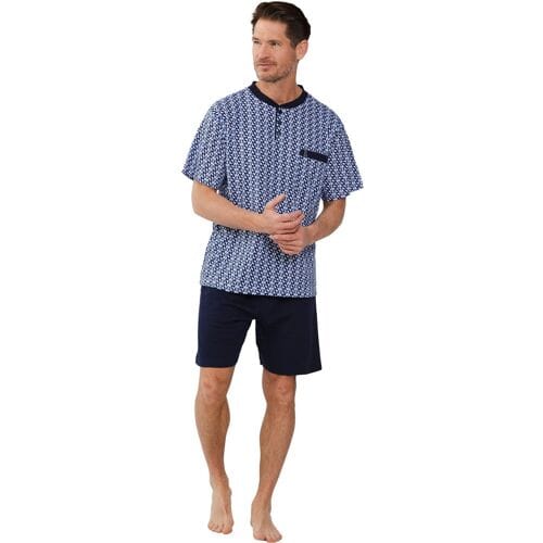 Robson Heren Shortama - Graphic - Katoen - Blauw - Maat 48
