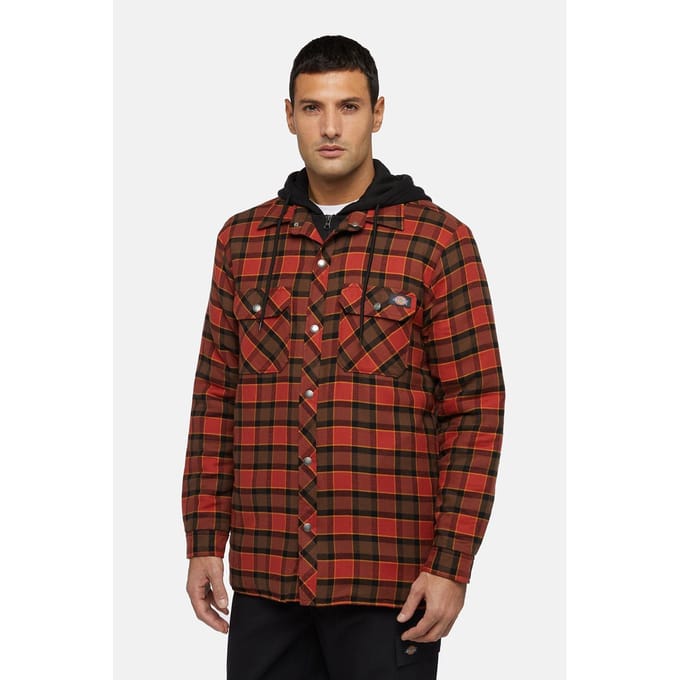 Dickies Fleece Hemd met Kap Heren Rood Shirt Jacket