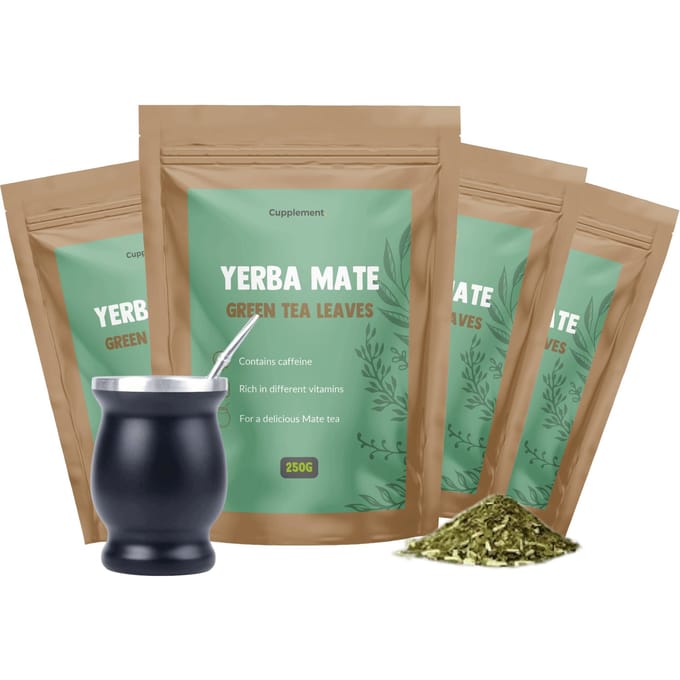 Cupplement Yerba Mate Thee Set Met Bombilla Combideal 4x 250 gram - Ongerookt – Maté