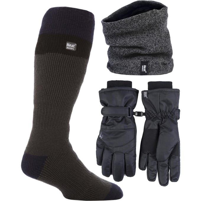 Heren Ski Set Halswarmer Handschoenen & Thermo Ski Sokken Winterkleding