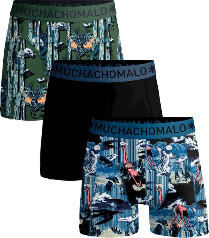 Muchachomalo-3-pack onderbroeken voor mannen-Elastisch Katoen-Boxershorts