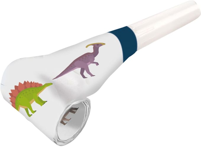 Amscan Feesttoeters Happy Dinosaurs Papier 30 Cm Wit 8 Stuks