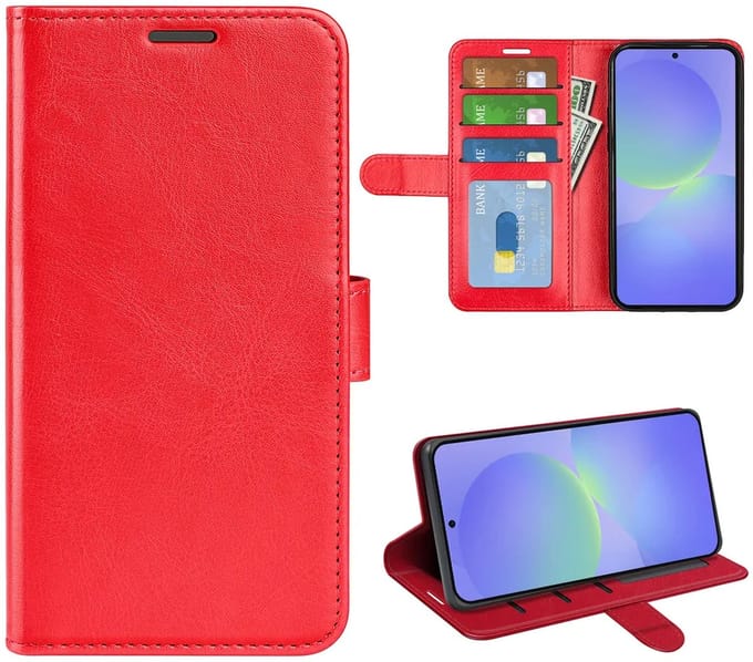 MobyDefend Hoesje - Geschikt voor Samsung Galaxy A37 - Wallet Book Case (Sluiting Achterkant) - Rood