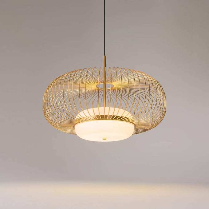 Maytoni LED hanglamp Levitation, Ø 50 cm, messingkleurig