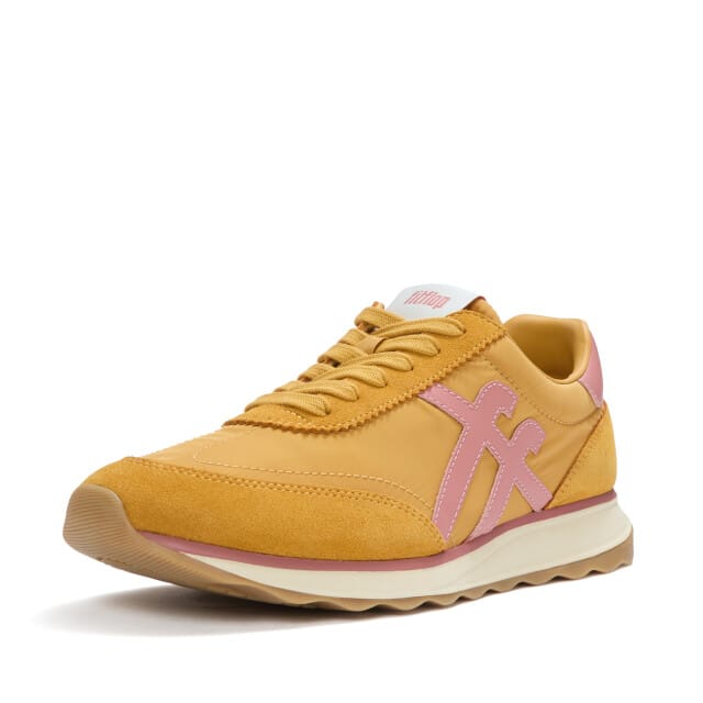 FitFlop Retro-Q FF Fabric/Suede Sneakers ROZE - Maat 36