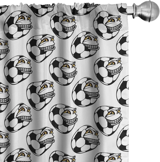 ABAKUHAUS Voetbal Gordijnen – 2-delige Set 75x245 cm – Microfaser, Halfdonker