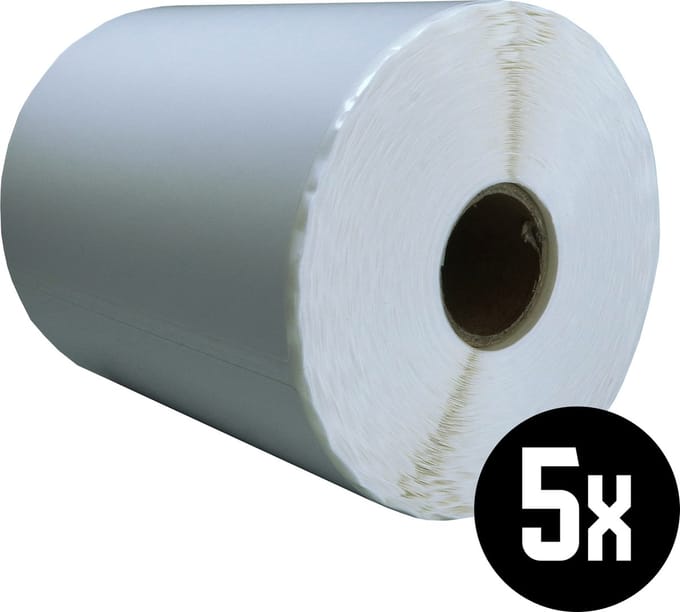 DULA Compatible Zebra Labels 102x152mm - 300 etiketten per rol - kern 25mm - Wit - Permanent - 5 rollen