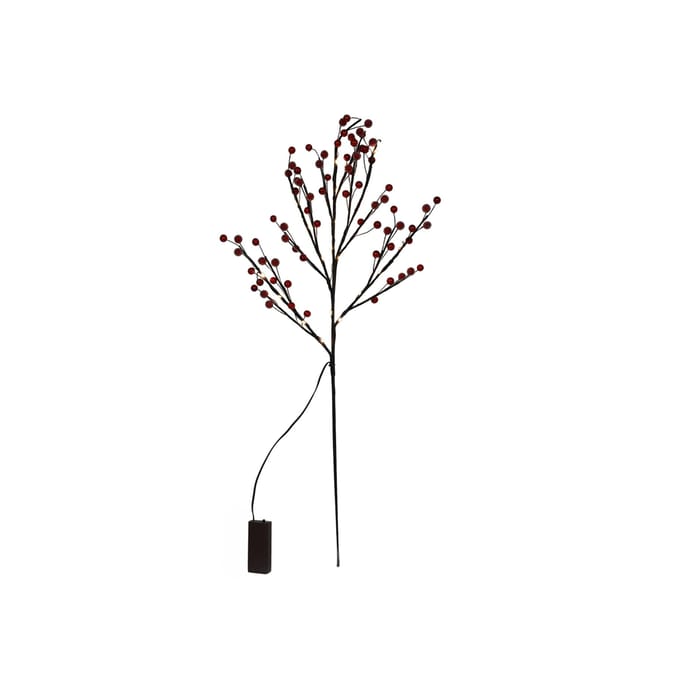 Svenska Living kunsttak frosted berry 20LED decoratie 75cm rood.