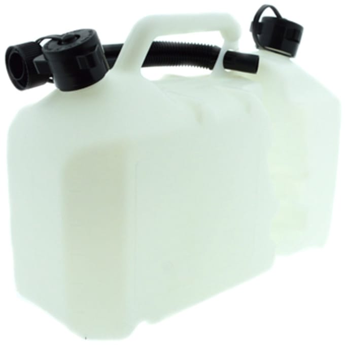 Benson Plastic brandstof jerrycan - 8 liter - drukventiel - flexibele tuit - wit