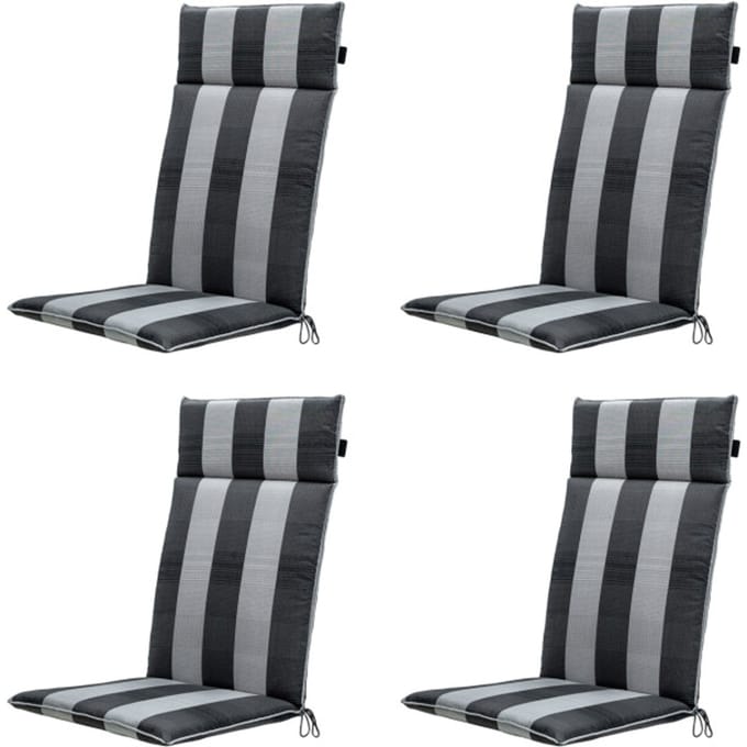 Madison - Tuinstoelkussen Hoge Rug Alice grey - Ca. 120x50 cm - Set van 4