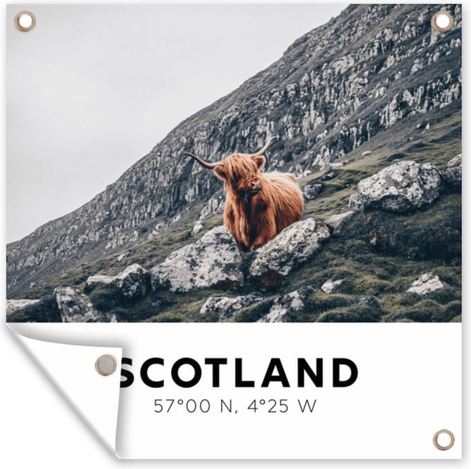 Tuindoek Schotland - Hooglander - Bergen - 100x100 cm