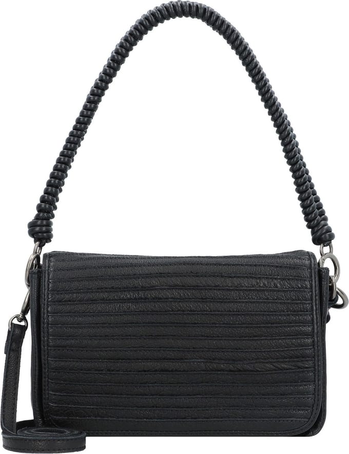 FREDsBRUDER Leren Schoudertas Enna Flap Crossbag Black Zwart