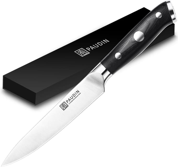 PAUDIN D6 Professioneel Officemes 12,5 cm - Japans mes - Koksmes - Zwart Ergonomisch Handvat