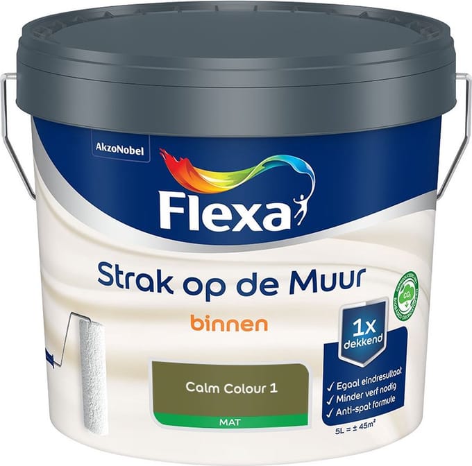 Flexa - Strak Op De Muur Binnen Mat - Calm Colour 1 - Mengverf - 5 L