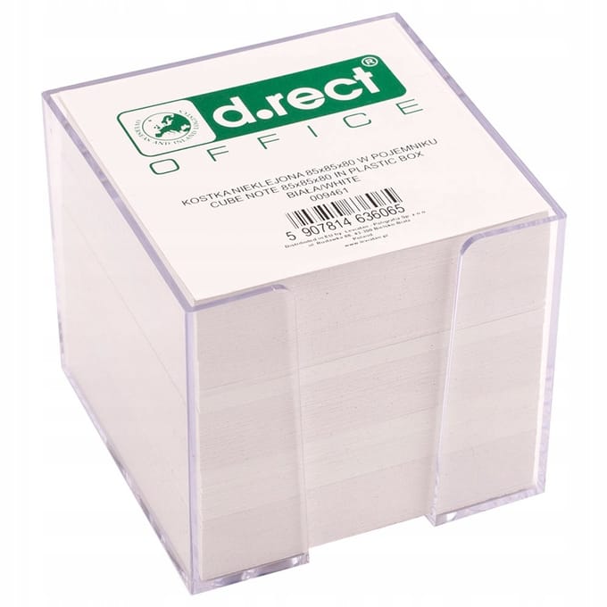 D.RECT Witte Notitieblokjes 85x85mm in Doos, 800 Vel
