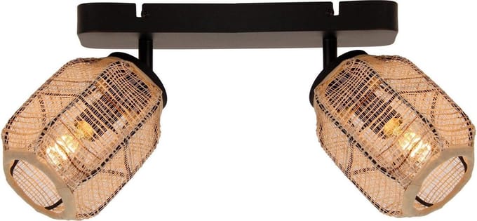 Chericoni Nature Jute Plafondspot - 2 lichts - Ø 11 cm - E14 - Bamboe