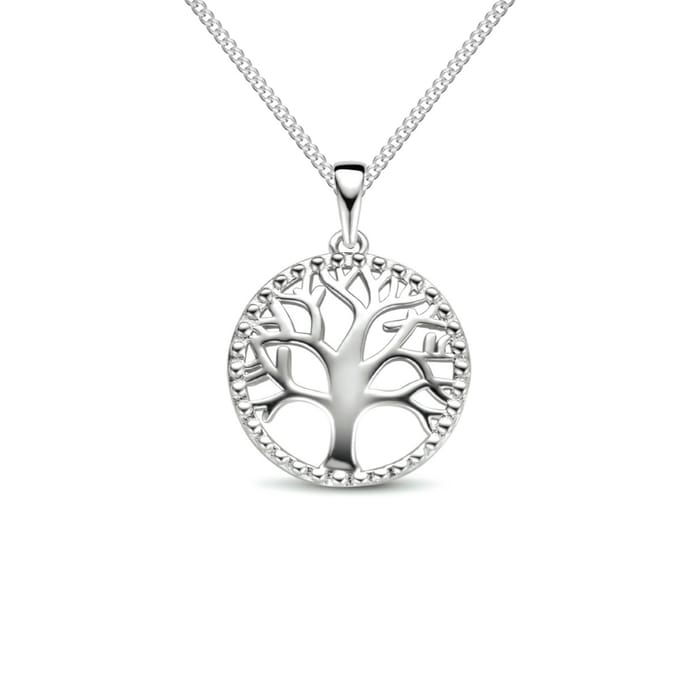 Montebello Ketting Levensboom - 925 Zilver Gerhodineerd - ∅16mm - 45cm