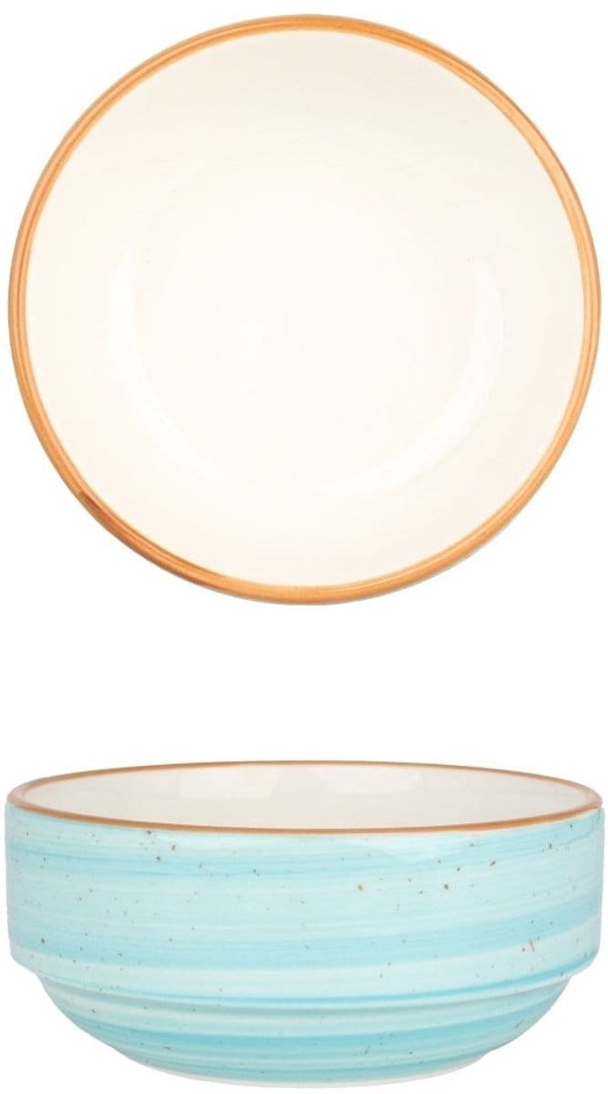 Bonna Serveerschaal - Aqua - Porselein - 12 cm (350cc) - set van 2