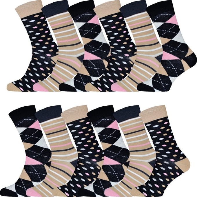 GIANVAGLIA® 12 Pack - Dames Sokken - 12 Paar - Mix Kleur - Maat 39-42 - Sokken Dames