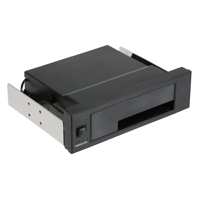 Interne Single Bay Mobiele Rack Behuizing voor 2.5/3.5'' SATA HDD SSD Zwart gray