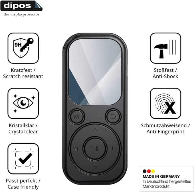 dipos – 2x Pantserfolie geschikt voor RWSRW MP3-H01 | 9H Screenprotector