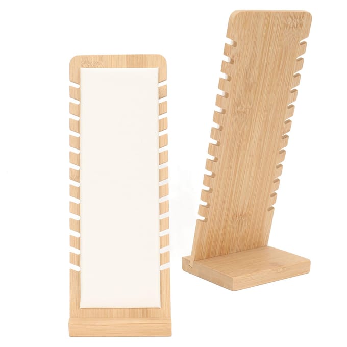 Support d'exposition de collier en bambou Support organisateur blanc professionnel pour collier bracelet pour bijoux white