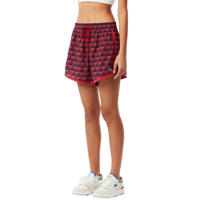 Lacoste Dames Motief Shorts (Bordeaux)
