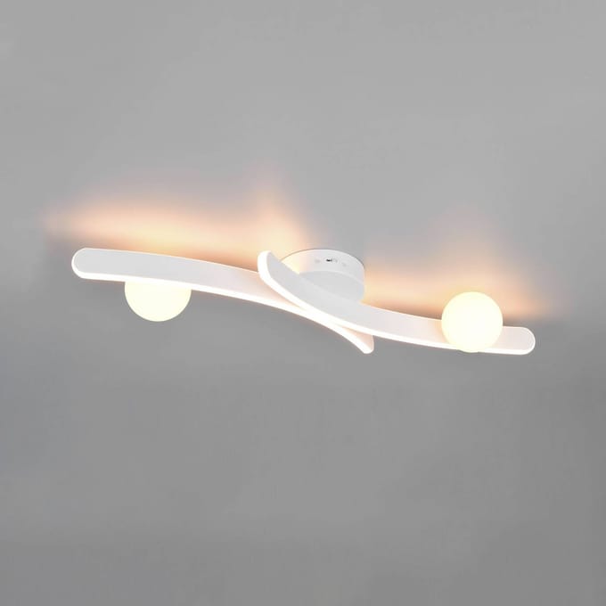 Trio Lighting LED plafondlamp Napoli, mat wit, lengte 70 cm, metaal CCT