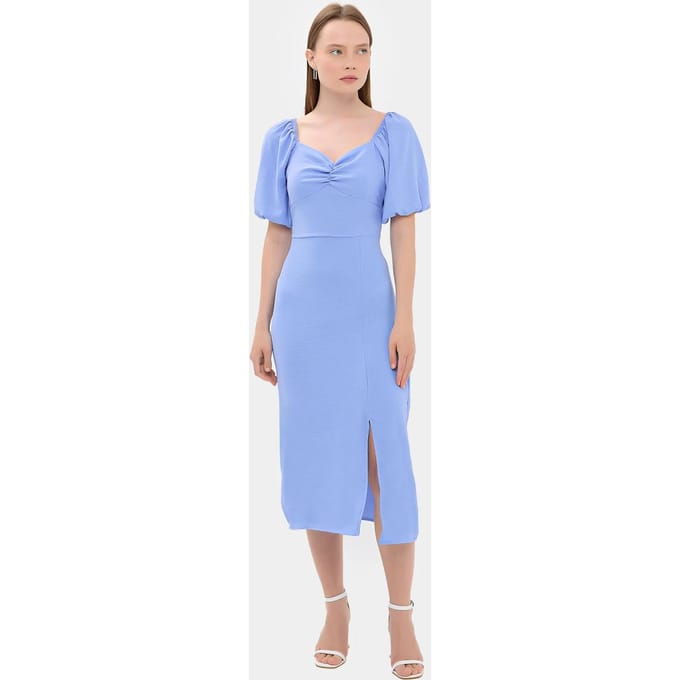 Sweetheart Hals Midi Jurk met een Zijsplit