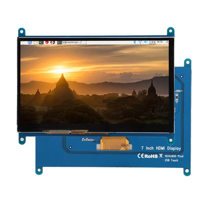 7 Inch 1024x600 HDMI LCD Touchscreen Display met Acryl Behuizing voor Raspberry Pi 4b 3b 3b