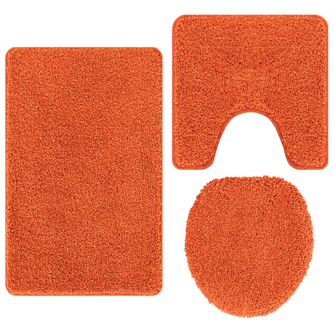 vidaXL - Antislip - Badmat - Set - 3 - st - Oranje - 50 - x - 80 - cm - PP