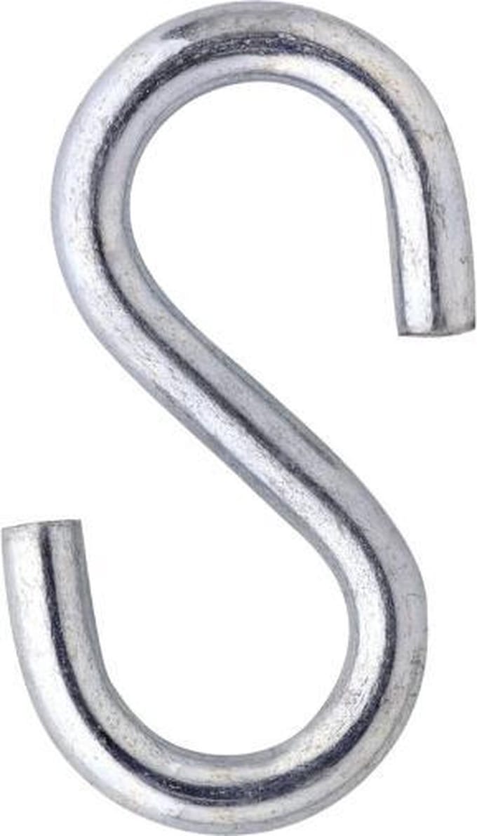 S haak - 40x4mm- 4 stuks