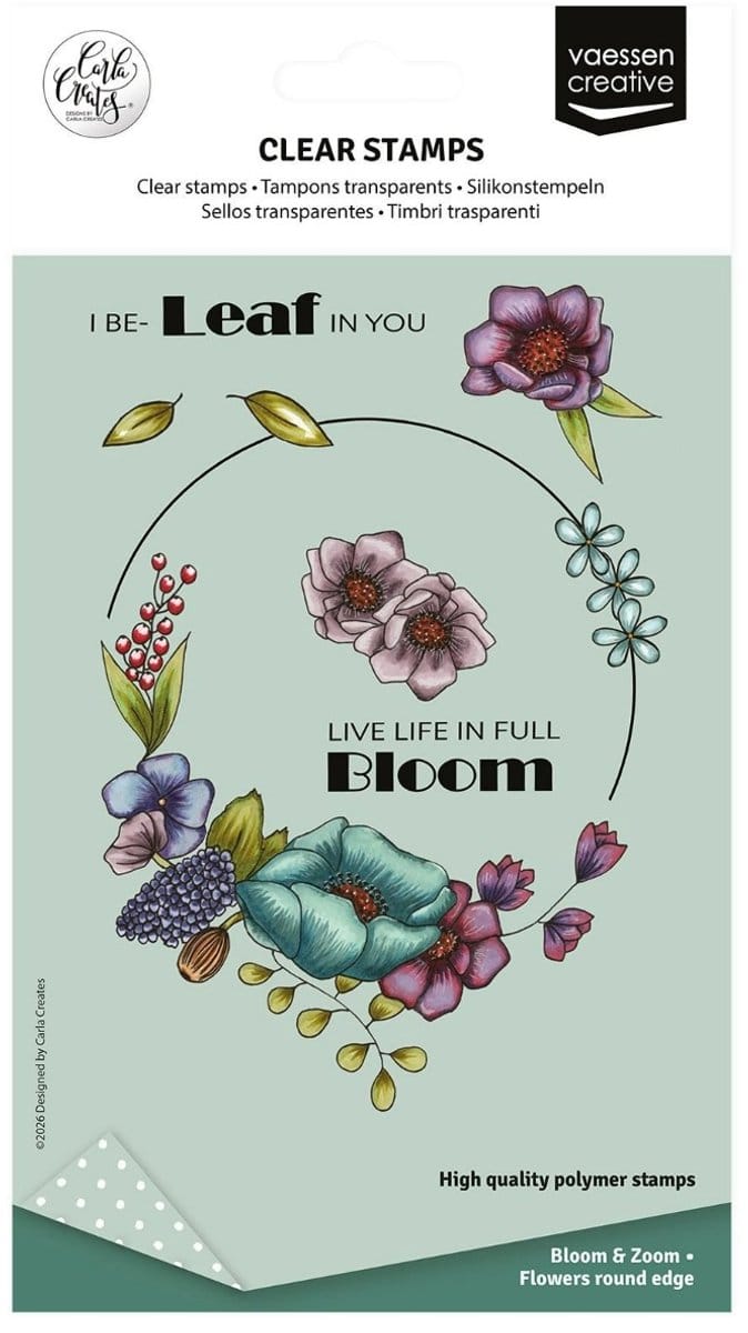Clearstamps Flowers round edge - Carla Creates