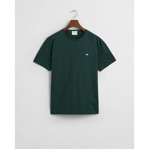 Gant T-Shirt Regular Uni Fine Shield Embroidery Tartan Green / male
