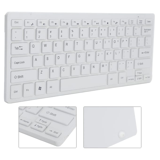 K03 Draadloze Toetsenbord Muis Set 2.4G Mini en Comfortabel Draadloos Toetsenbord Muis Pak met Toetsenbordfolie wit