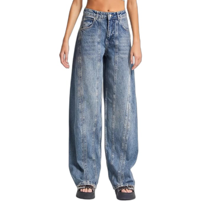 It's Basic - Straight Mid Rise Jeans - Cornflower