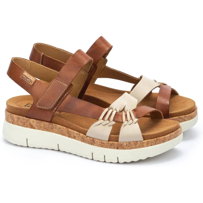 Sandaaltje met klittenband opzij PIKOLINOS Cognac