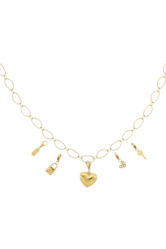 Goudlief Grote hart DIY ketting - Roestvrij staal - Verkleurt niet