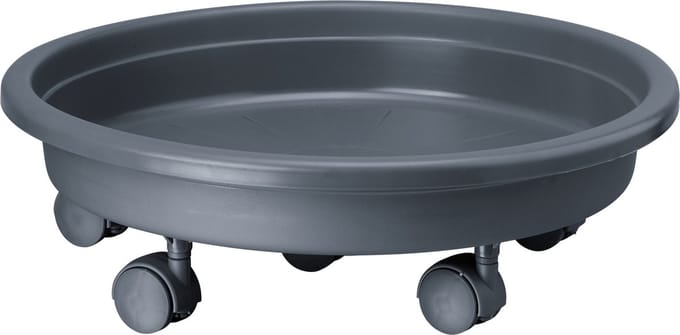 Form Plastic Plantenpot Trolley - Kunststof - Grijs - Rond - 30 x 30 cm - Max 70 Kilo