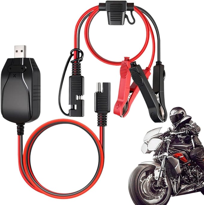 Motor Acculader - Slimme Lader - Voertuigen Opladen - Overlaadbeveiliging - 180 cm - Zwart